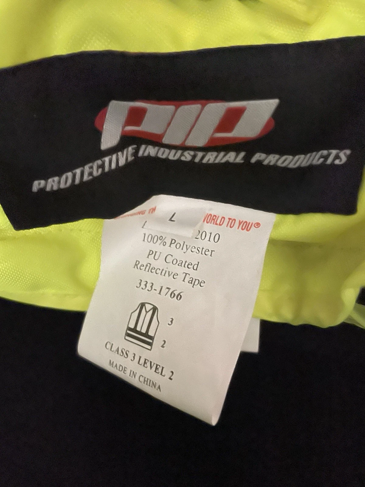 PIP High Visibility Logistics Jacket Size L Yellow Black Gray Reflective - product detail image 4