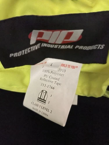 PIP High Visibility Logistics Jacket Size L Yellow Black Gray Reflective image 4