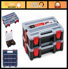 2-Pack Stackable Small Parts Organizer Box with 20 Compartments Dividers - Har
