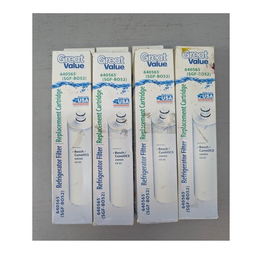 Lot of 4 Great Value Refrigerator Water Filter 640565+ SGF-BO52 Bosch CS-52 NEW