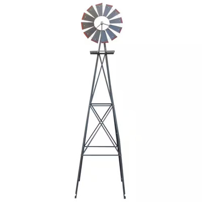 96 In. Outdoor Wind Mill Spinner with Weather Resistant in Gray