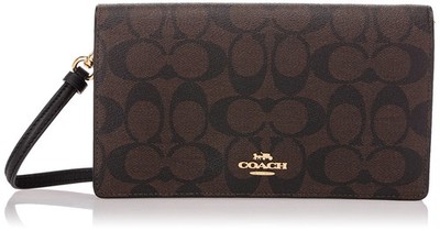 Coach Anna Foldover Crossbody Clutch in Signature C Coated Canvas