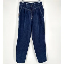 Vintage 80s Gitano Tapered Mom Jeans Sz 14 (29/8) High Rise 100% Cotton Pleated
