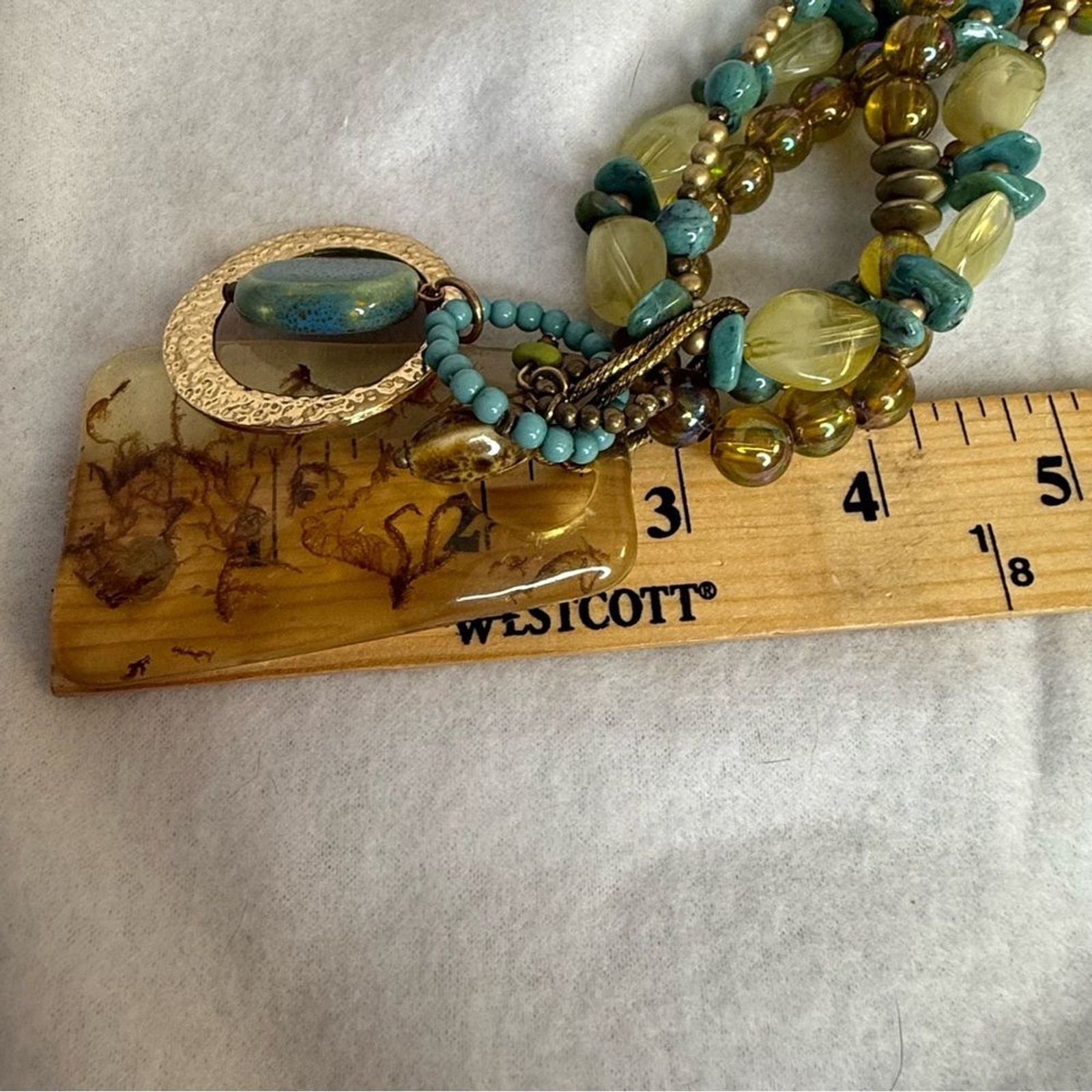 Vintage Chunky Statement Multi Strand Beaded Neck… - image 8