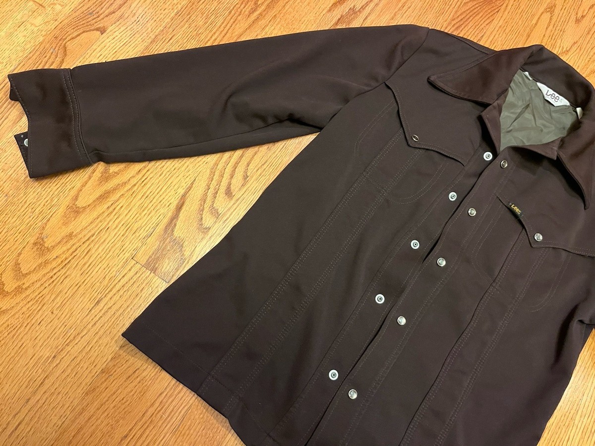 Vintage 70s Lee Western Shirt Jacket Men M/L Pearl Snap Yoke