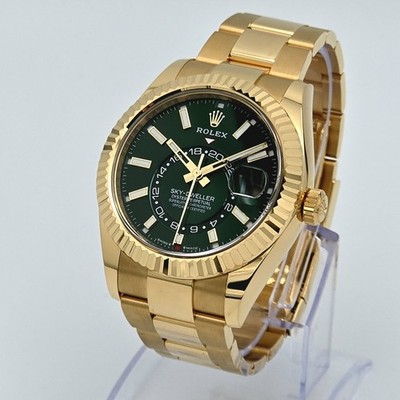 NEW 2025 Rolex Sky-Dweller 42mm 336938 Yellow Gold Oyster Green Dial