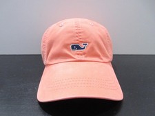 Vineyard Vines Hat Cap Strap Back Orange Blue Whale Logo Preppy Adjustable Mens