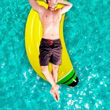 Inflatable Banana Pool Float Banana Float for Outdoor Summer Water Sports