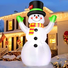 7 FT Christmas Inflatables Giant Snowman Outdoor Decorations, Blow up Snow Ma...