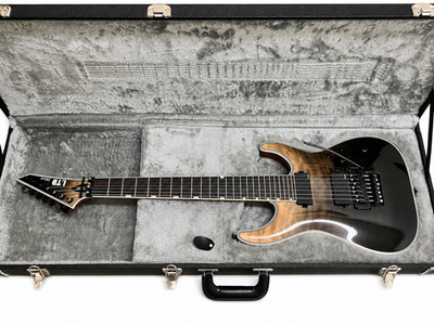 ESP LTD MH-1007 QM 7-String Electric Guitar Floyd Rose EMGs Black Mint w/case