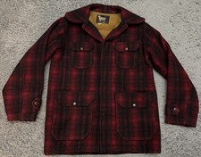 Vintage Woolrich 503 Red Buffalo Plaid Wool Hunting Jacket Size 38 1930  s-40  s