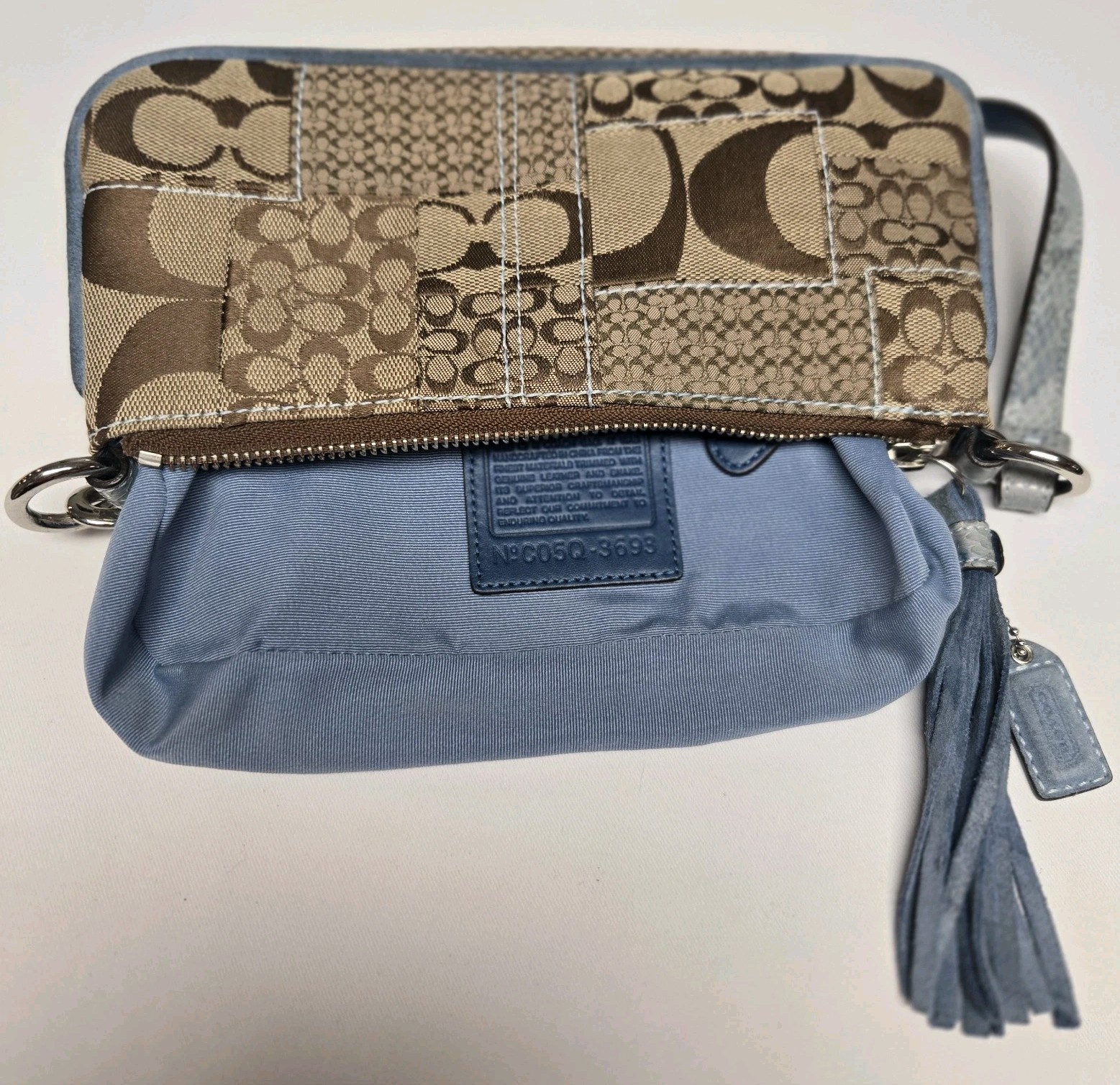 Vintage Coach 3693 Patchwork Python Trim Mini Sho… - image 4