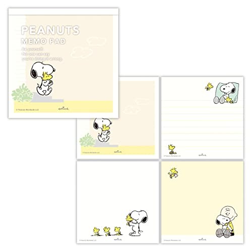 Hallmark Peanuts Snoopy Memo Pad, Yellow, 812287 100×100mm 100 sheets 4 ...