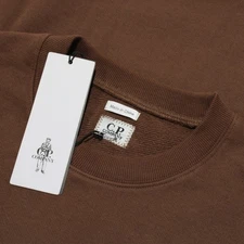 C.P. (CP) Company NWT Crew Neck Pullover Sweatshirt Size Large in Solid Brown
