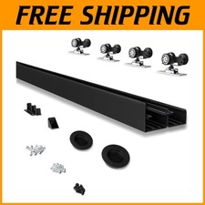 Easy Install 6FT Sliding Door Hardware - Black