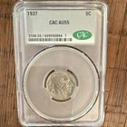 1937 Buffalo Nickel CAC AU55 5C Philadelphia Cert 659595894