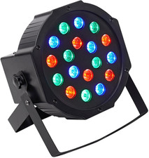 Rockpar50 24W LED RGB Par Can Wash Light with DMX, Sound-Activated Mode, Power