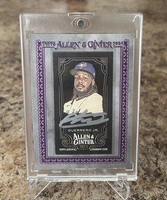 2024 Topps Allen & Ginter Vladimir Guerrero Jr Mini-Framed Autograph Purple /25