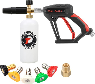 #ad #ad Short Pressure Washer Gun with Foam Cannon with 5 Pressure Washer Nozzle Tips $49.99