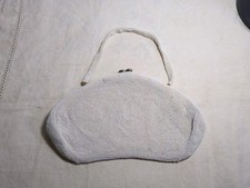 Vintage Richere, Beaded Ivory Satin Evening Bag Clutch Purse Made In Japan