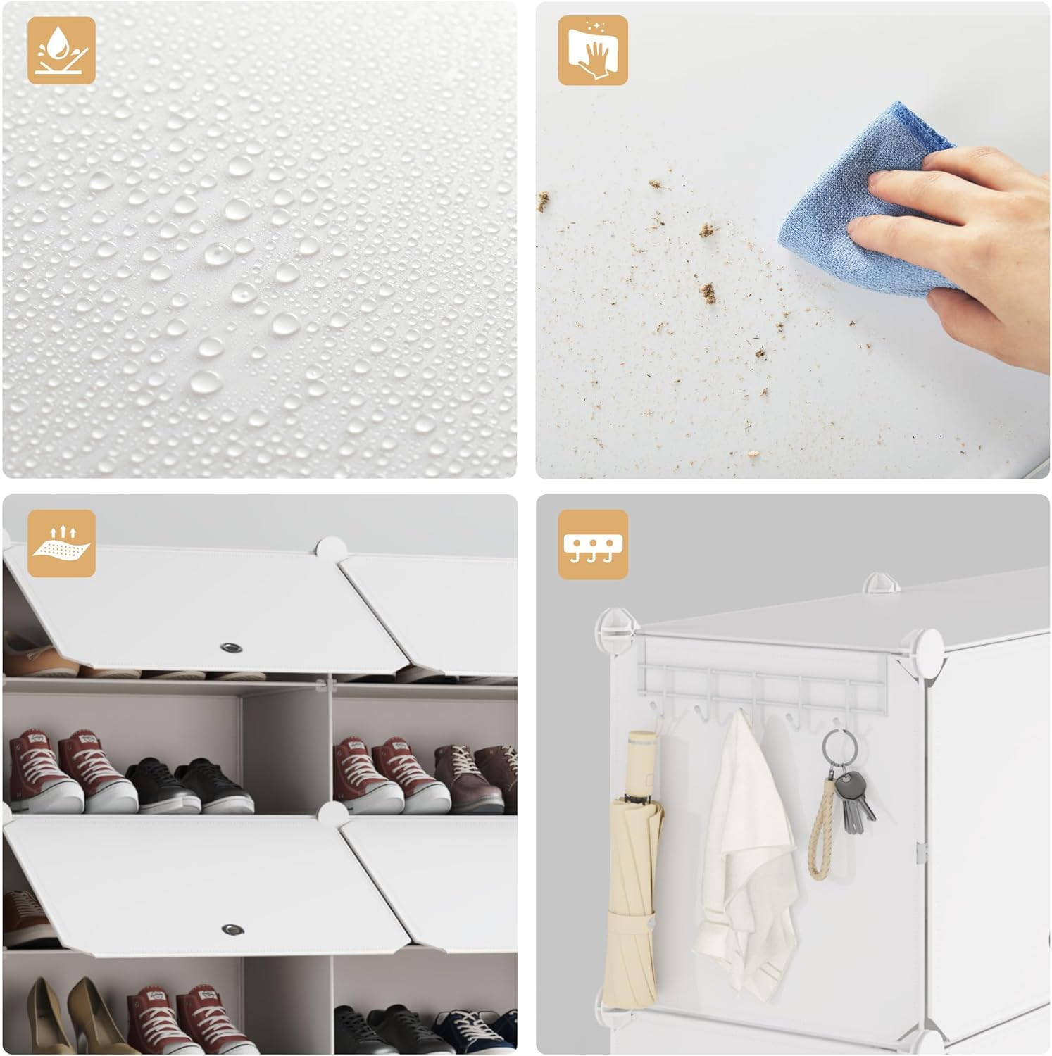 Scarpiera 10 Livelli Design Slim Plastica Bianca per Case Chic - 4
