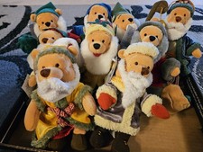 Disney Store 9" Winnie the Pooh 12 Days of Pooh Christmas Holiday Plush Lot of 9