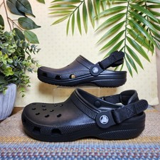 Crocs Chef Works Classic Work Clogs Black W 7 M 5 Wide Adjustable Back Strap