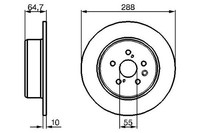 2X Bremsscheibe Hinten Bosch 0 986 479 243 FÜR Toyota Scheibenbremse