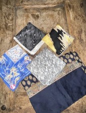Silk Pocket Square Lot 4 And One Silk Scarf Men  s Dress Scarf