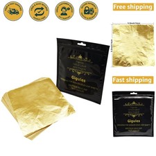 Versatile 5.5'' Gold Leaf Sheets - 100 Pcs for Art, Decor Crafts Projects