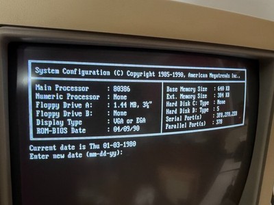 Vintage GoldStar 386SX 16MHz PC + CRT Monitor, Keyboard & Mouse