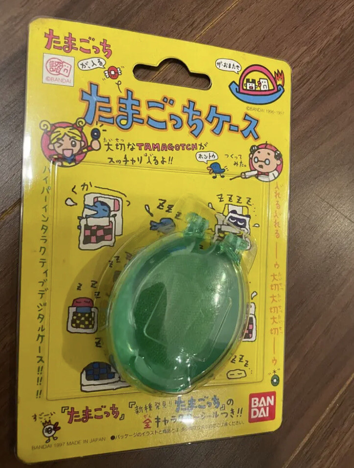 Rare Tamagotchi 1996 Case First Edition Clear Green Bandai Japan