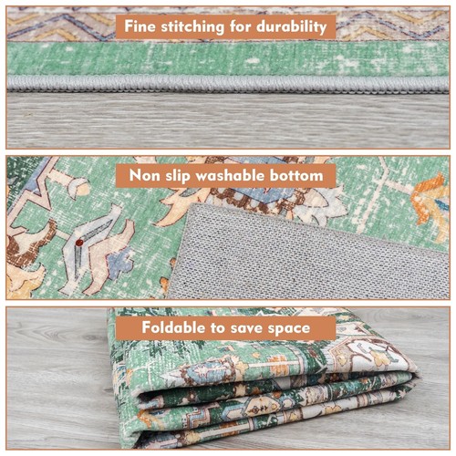 4x6 Area Rug,Machine Washable Non Slip Rug for Bedroom Living Room Kitchen,En... - Picture 9 of 9