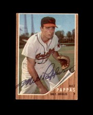 Milt Pappas Signed Authentic 1962 Topps Baltimore Orioles Autograph