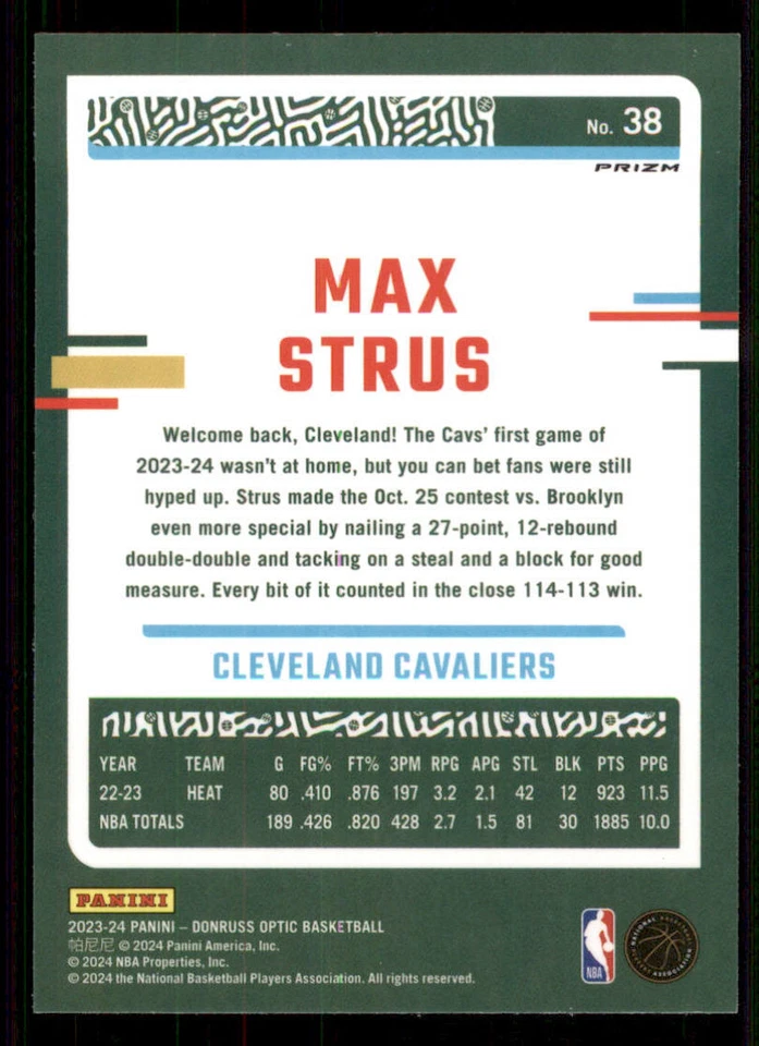 2023-24 Donruss Optic Holo #38 Max Strus - Image 2 of 2
