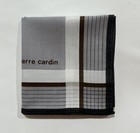 HANDKERCHIEF MEN GREYSTRIPED ART CLASSIC BROWN PLAIN COTTON POCKET SQUARE 17"