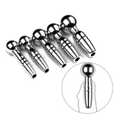 5 Size Dilator Expander Metal Urethral Stretching Penis Hollow Plug Male New