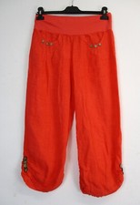 Lagenlook 100% Linen Italian Cropped Trousers One Size: Regular & One Size:Plus