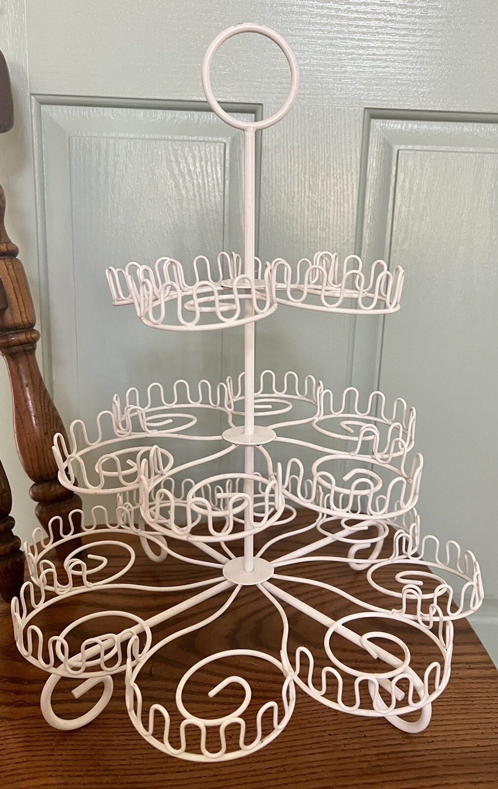 Vintage White 3 Tier Cupcake Muffin Stand Display, Holds 18! eBay