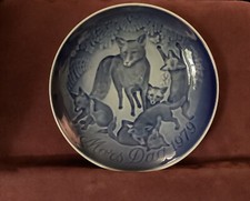 BING & GRONDAHL 1979 B&G Mothers Day Plate FOX and PUPS Mors Dag 6" MINT #2