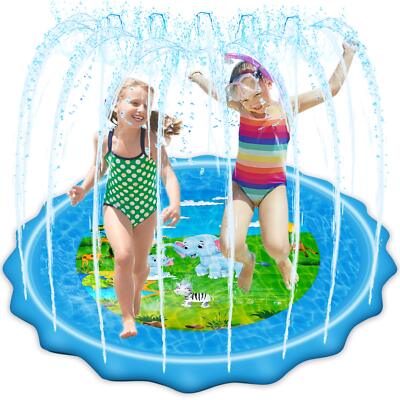 79'' Splash Pad Sprinkler Mat, Inflatable Water Play Mat for Kids Toddlers