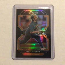 2022 Panini Prizm Draft Picks Black #PDP168 Will Mabrey diamondbacks RC tennesse