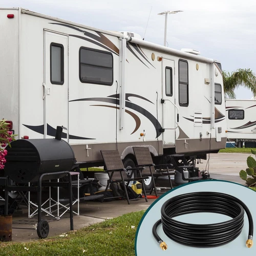 20ft Propane Hose Extension With 3/8" Female Flare for Gas Grill, RV Fitting Kit - Picture 10 of 14