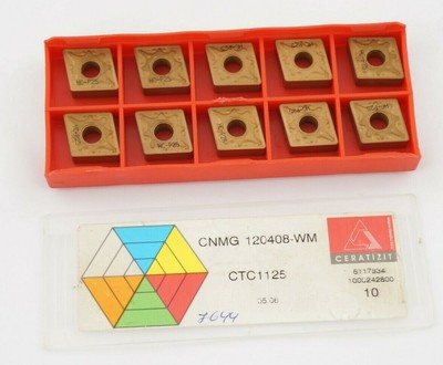 10 x Ceratizit CNMG 120408-WM CTC1125 Wendeschneidplatten zum Drehen / P25