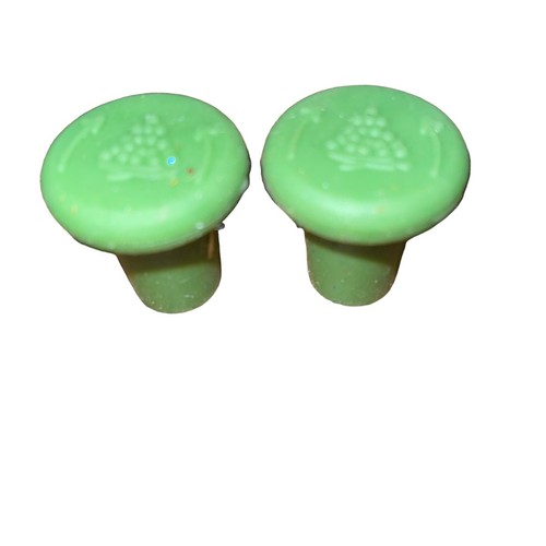 Weinflaschenverschlüsse 2er Set Silikon grün Stopfen 1,25" hoch