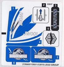 NEW LEGO - Sticker - Jurassic World - Pteranodon Capture - Set 75915