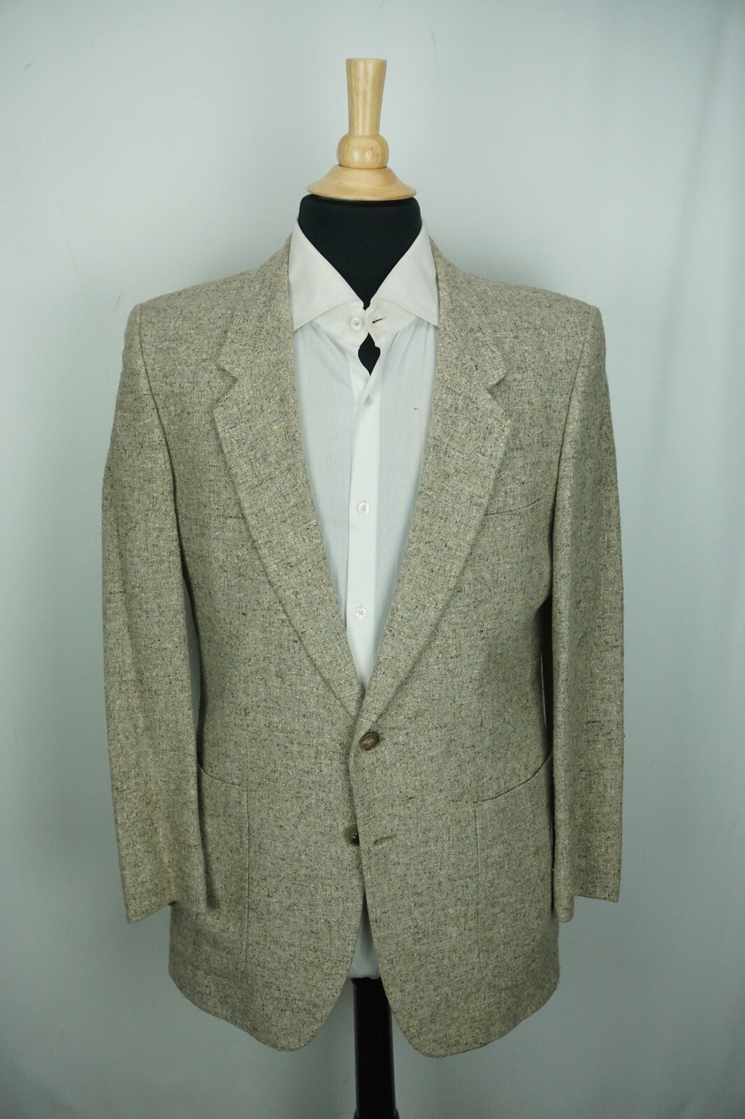 Cappotto sportivo Yves Saint Laurent marrone tessuto testurizzato tweedy toppa 38