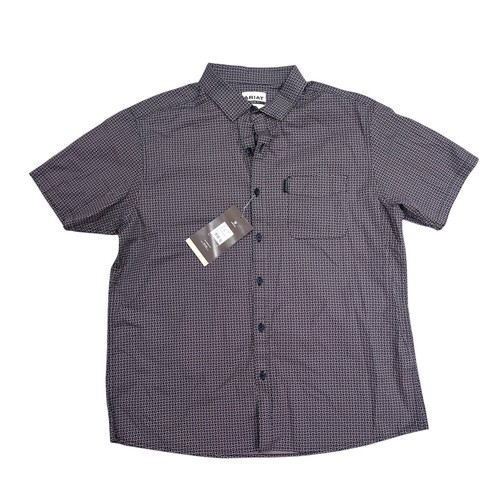 Ariat Button Up Mens XL Short Sleeve Shirt Dark Black Gray Print Modern Fit