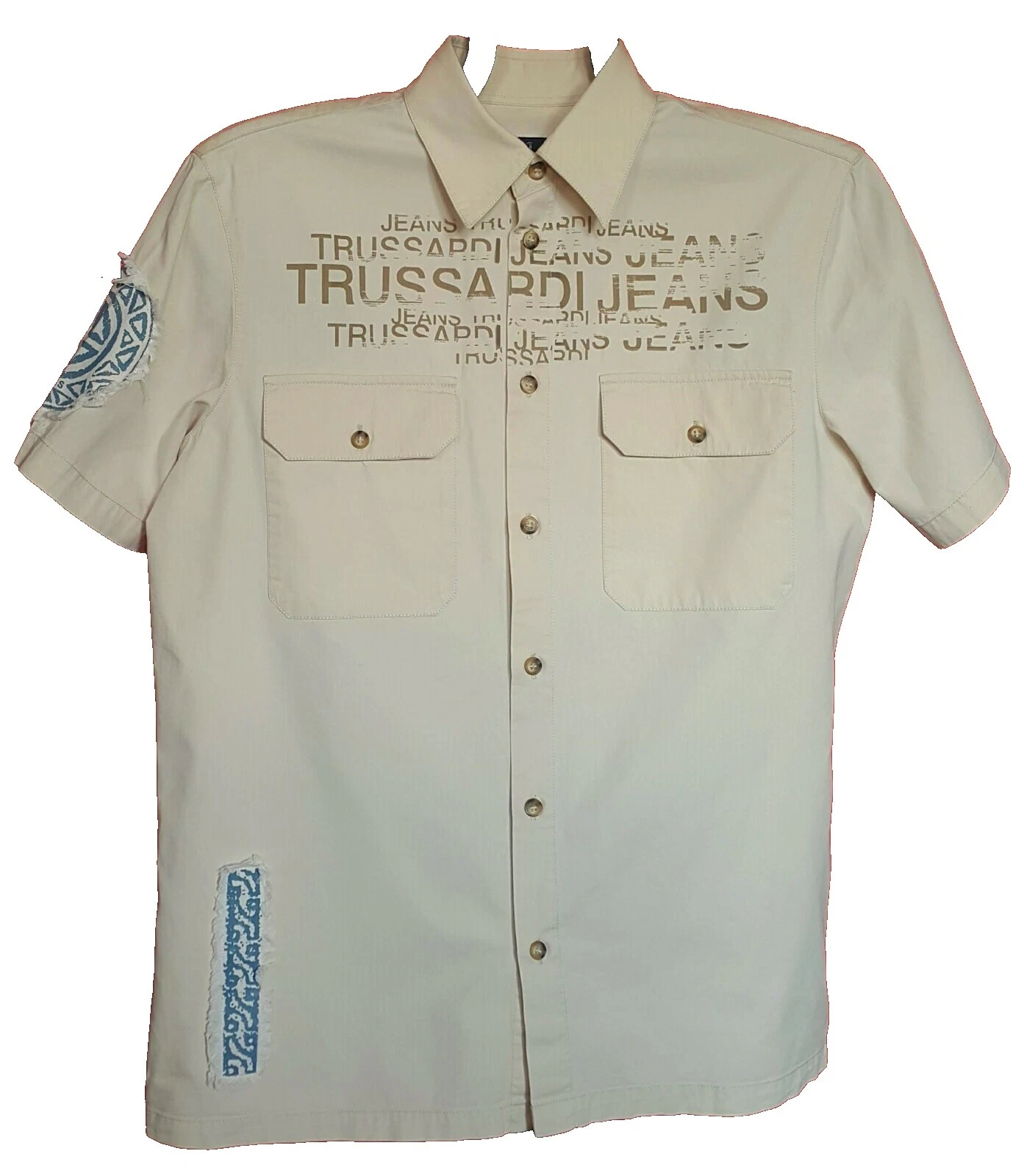 Trussardi sólido 100% Algodón Camisas de vestir para hombres