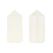 Mega Candles - Unscented 3"x 6" Round Dome Top Pillar Candle, Ivory 6PCS